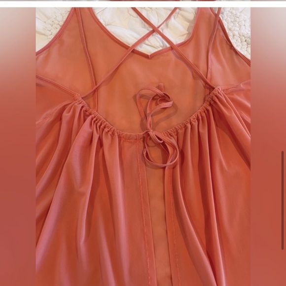 LULULEMON IN A CINCH TANK COLOR ORANGE MESH SZ 8 - Picture 5 of 8
